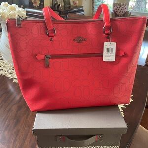 Coach Perforated Signature Leather Gallery Tote
